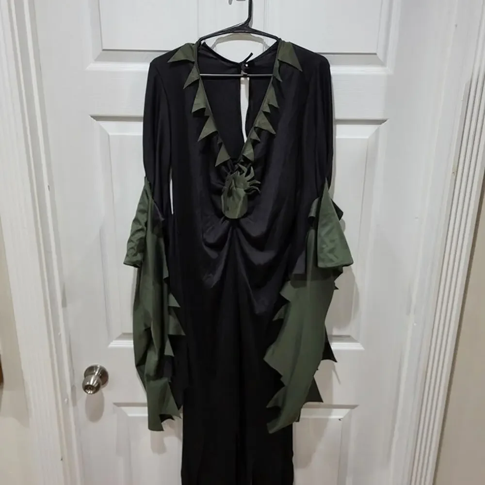 Womens Enchantra Sexy Witch Costume halloween green dress size 12